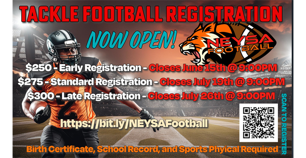 Tackle Football Registration is Open